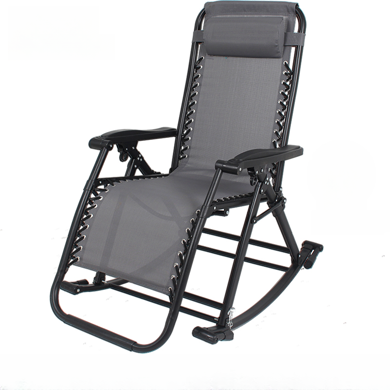 Simplistic Stain Resistant Metal Cushioned Rocking Accent Chair with Round Arm - image 4