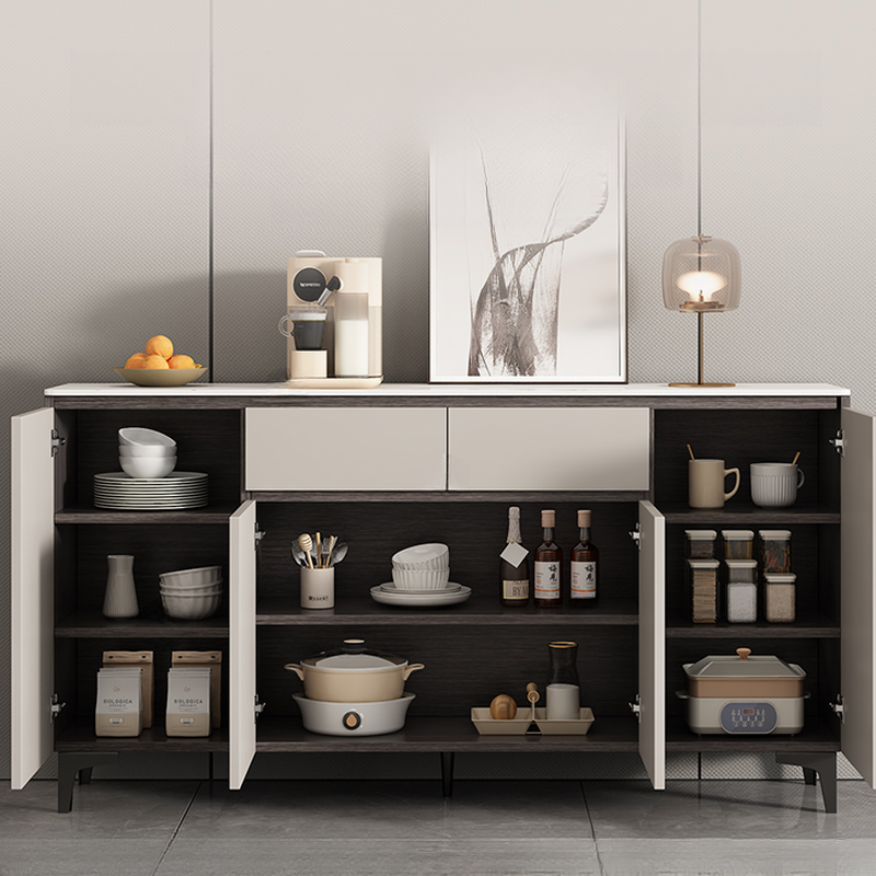 Modish Sideboard with 2 Drawers, 1 Shelf, Larder Storage, Sintered Stone Countertop, and 2/3 Doors - image 4