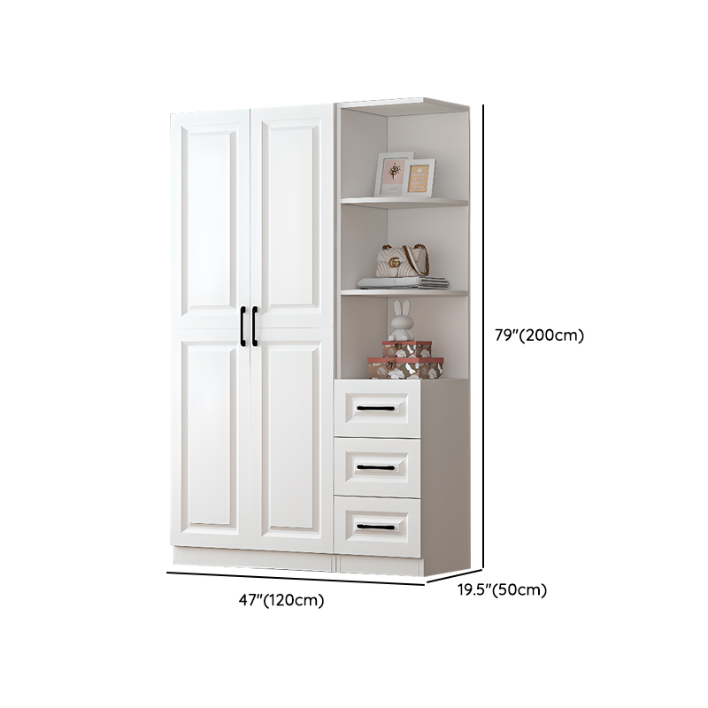 Sleek White Nordic Wooden Detached Almirah with Soft Close Drawers, Doors, and Clothing Rod - image 24