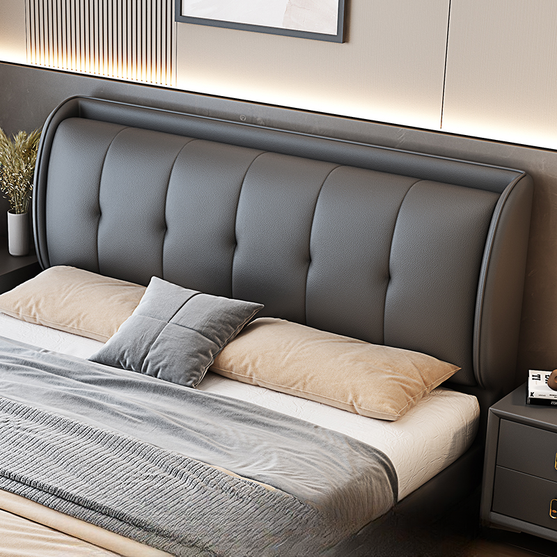 Modish Timber Panel Headboard with No Distressing, Arched/Rectangle/Camelback Shape for Full/King/Queen Bed, Featuring Sponge Upholstery Fill and Standard Height - image 3