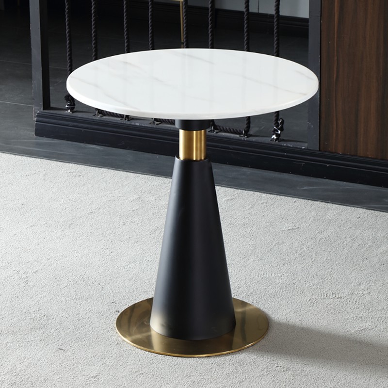 Glamorous Rounded Stone Dining Table for 2, Scratch-proof and Fixed Mechanism