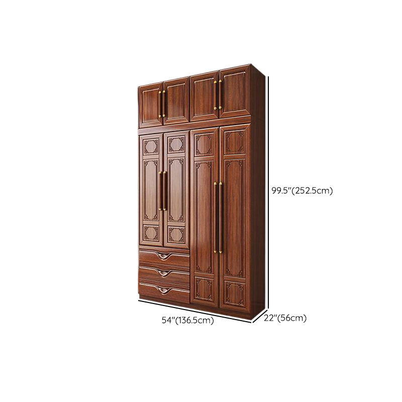 Sepia Modish Wooden Armoire Cabinet with Soft Close Drawer, Soft Close Door, Interior Shelves, and Clothing Rod - image 16