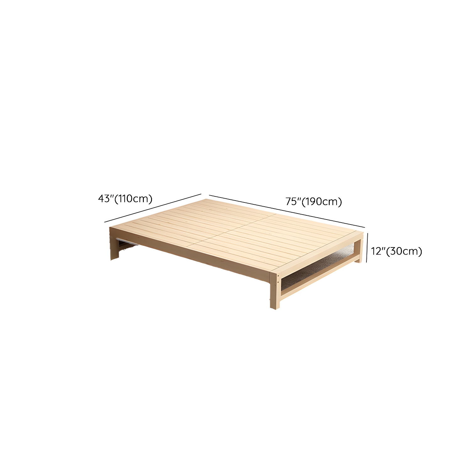 Solid Wood Modern Platform Bed Natural without Headboard and Storage Space - image 28