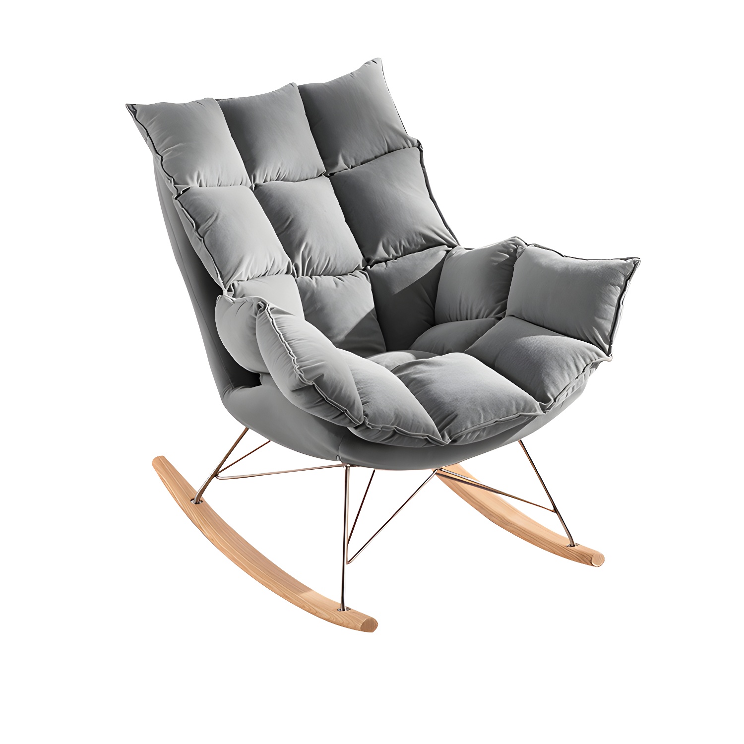 Modern Indoor Sofa Rocking Chair Mother Feeding Rocking Chair with Cushion and Ottoman - image 11