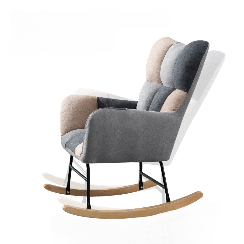 Contemporary Alloy Cushioned Living Room Rocking Chair 2 Piece Set with Footstool & Recessed Arm - image 27