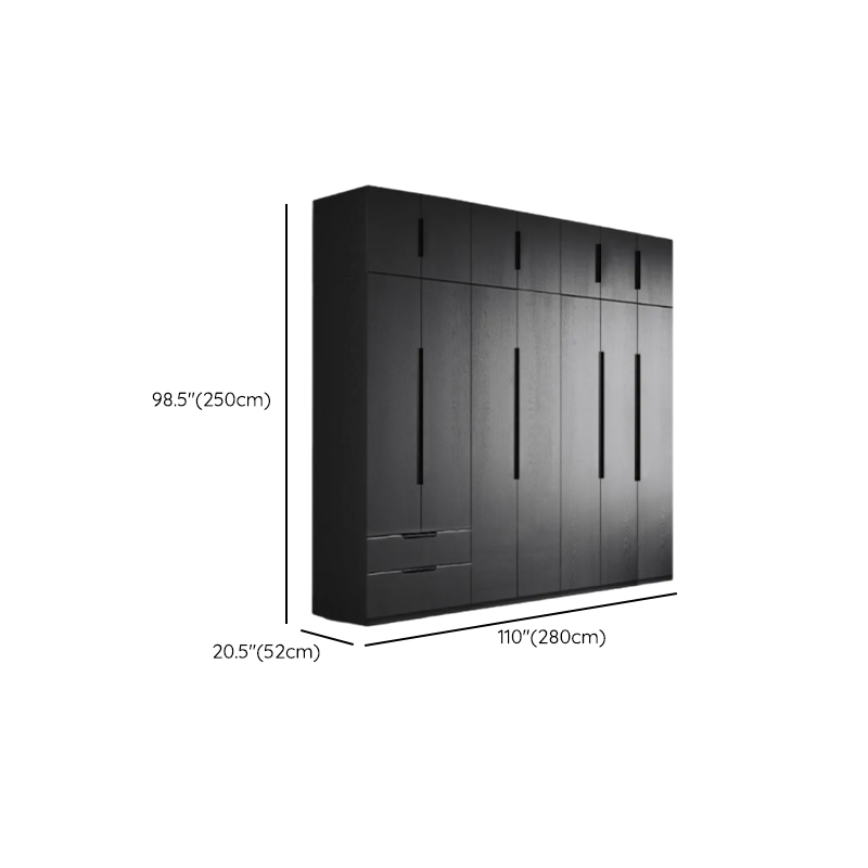 Ink Trendy Timber Wardrobe Armoire with Soft Close Drawer and Door, Interior Shelves, Clothing Rod - image 36
