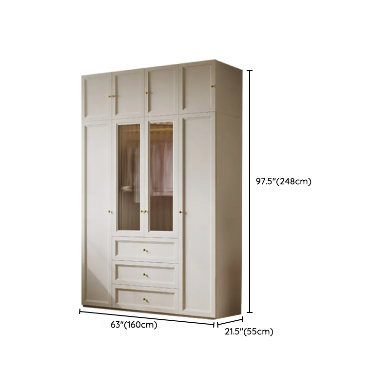 Chalk Modish Self-supporting Cabinet Armoire with Soft Close Drawer, Soft Close Door, and Hinged Hanging Rod - image 22