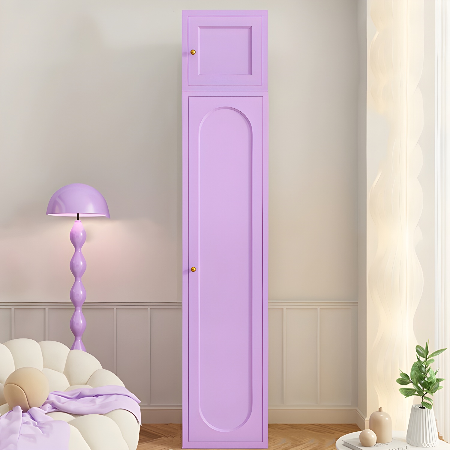 Stylish Wardrobe Armoire with Clothing Rod and Adjustable Shelves - image 3