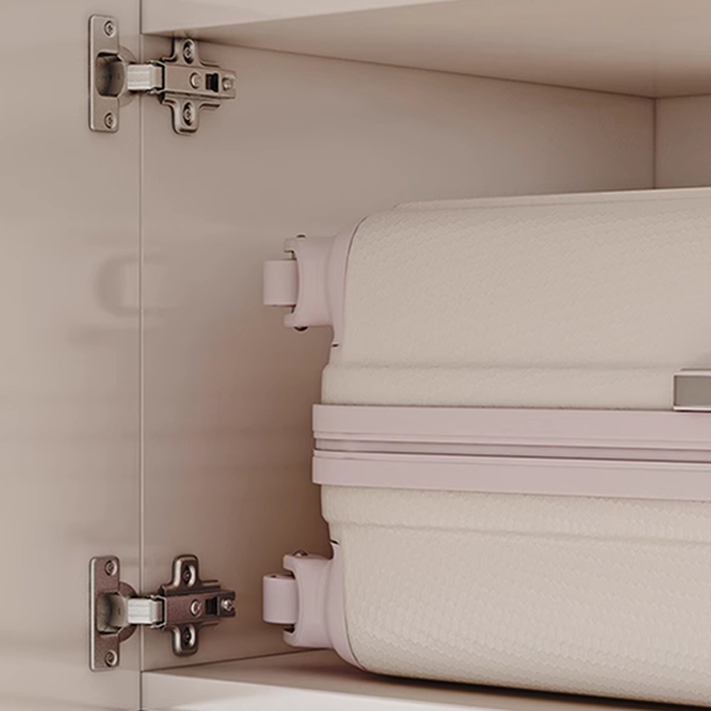 White Minimalist Manufactured Wood Independent Wardrobe Closet with 3-Drawer, Soft Close Door, and Interior Shelves - image 3