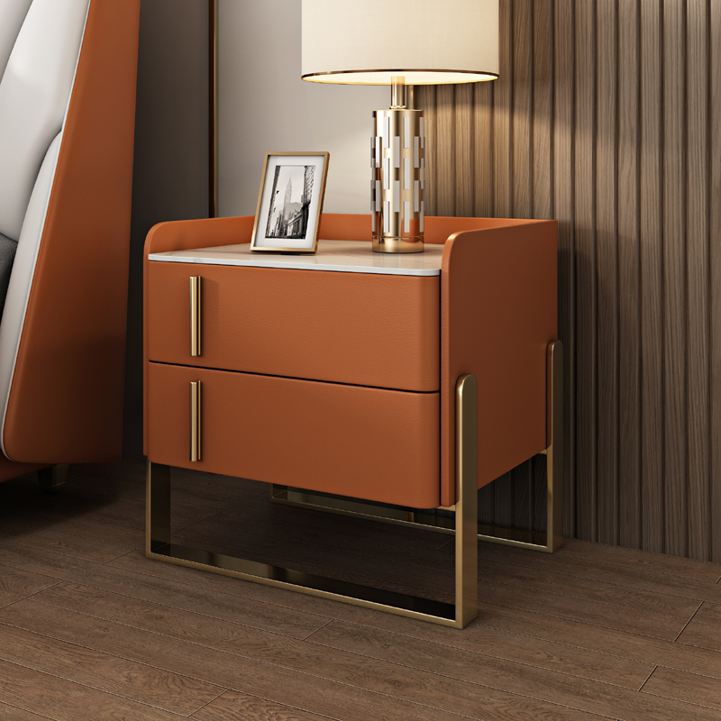 Nightstand With Drawer Organization with Leg, 2 Drawers and Stone Counter Top in a Casual Style - image 9