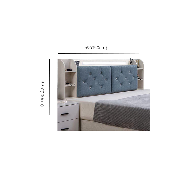 Simple Free-standing Standard King(76"W x 80"L)/Queen(60"W x 80"L)/Full(54"W x 75"L) Panel No Distressing with Shelves Included and Illumination Light in Timber - image 9