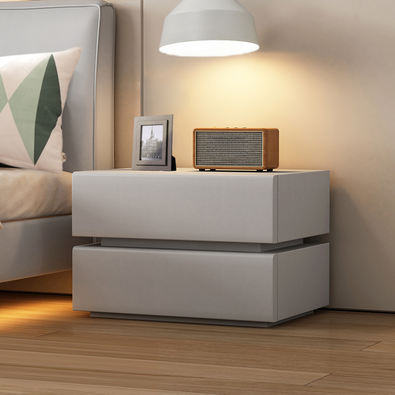 Art Deco Style Bedside Cabinet Nightstand with 2 Drawers and Pine Countertop - image 5