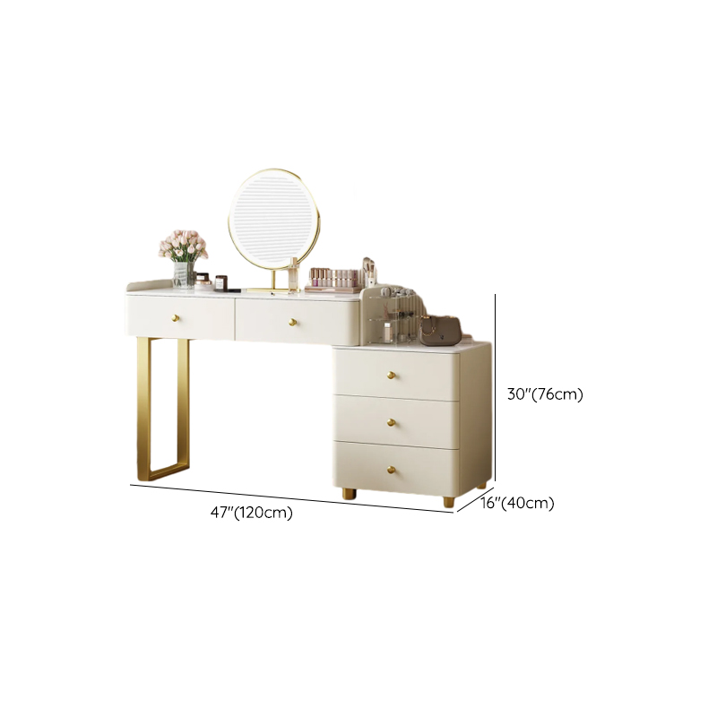Glamorous Flooring Push-Pull 2-in-1 Stone Top Makeup Vanity for Sleeping Room with Tabletop Storage - image 12