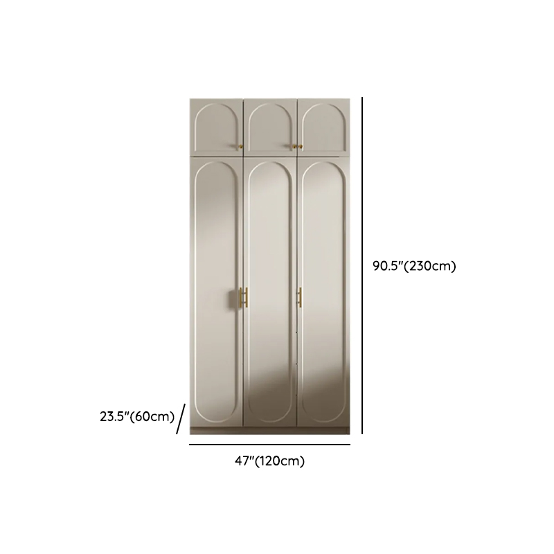 Chalk Simple Lumber Wardrobe Closet with Soft Close Drawer, Soft Close Door, Interior Shelves, and Clothing Rod - image 19