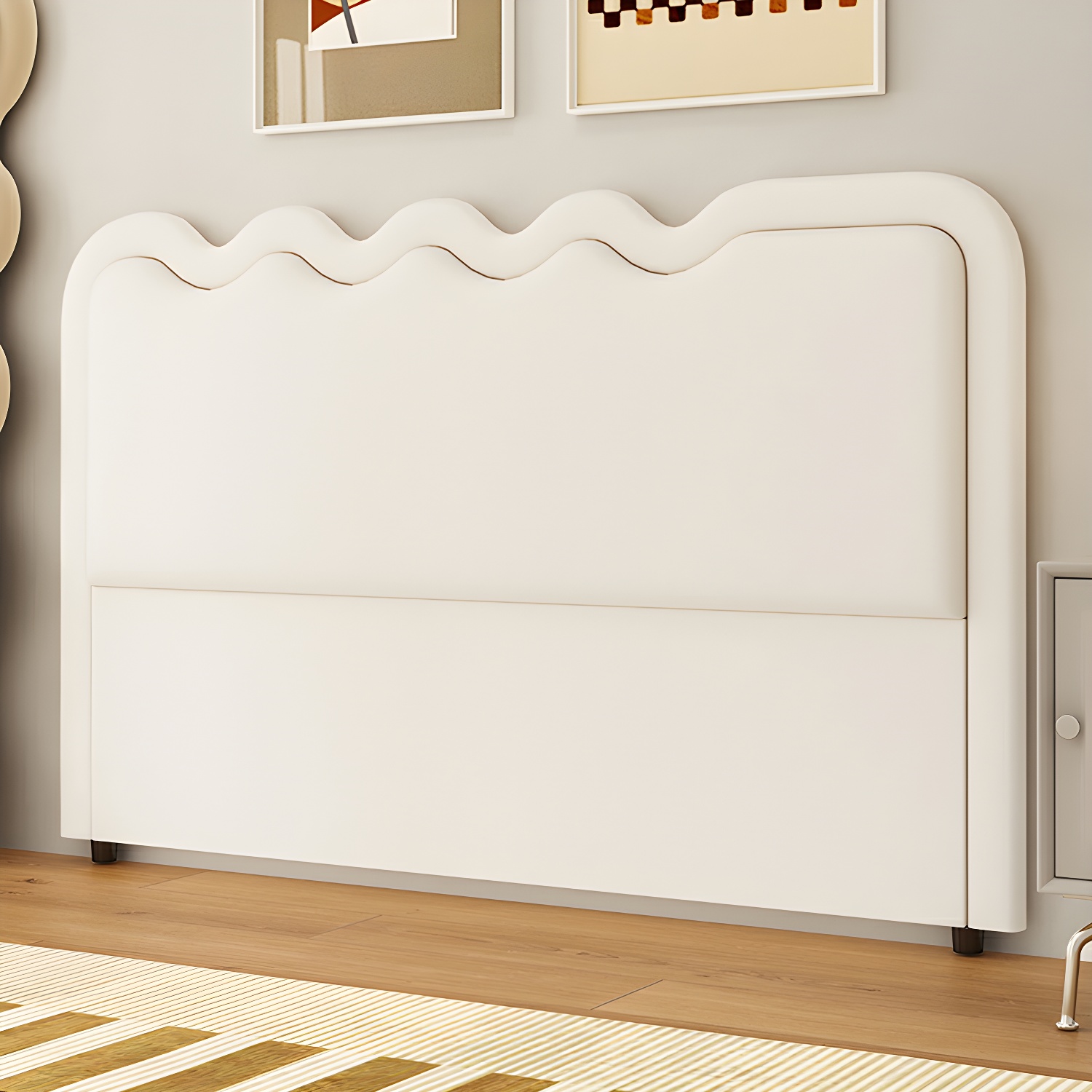 Modern Upholstered Panel Headboard with Leather Upholstery and Rectangular Shape - image 12