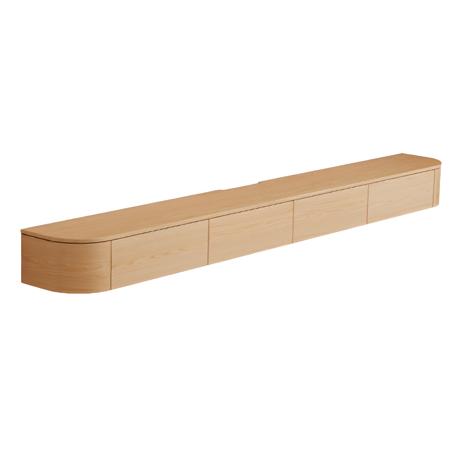 Scandinavian Wood TV Stand with Drawers and Cabinet for TVs Over 67 Inches Long - image 8
