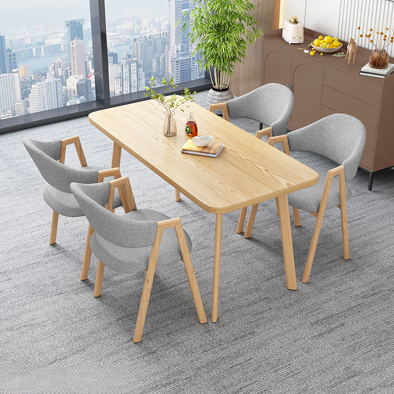 Casual Dining Table Set with Natural Wood Finish, Reclaimed Wood Top, and Seating for 4 Chairs - image 6