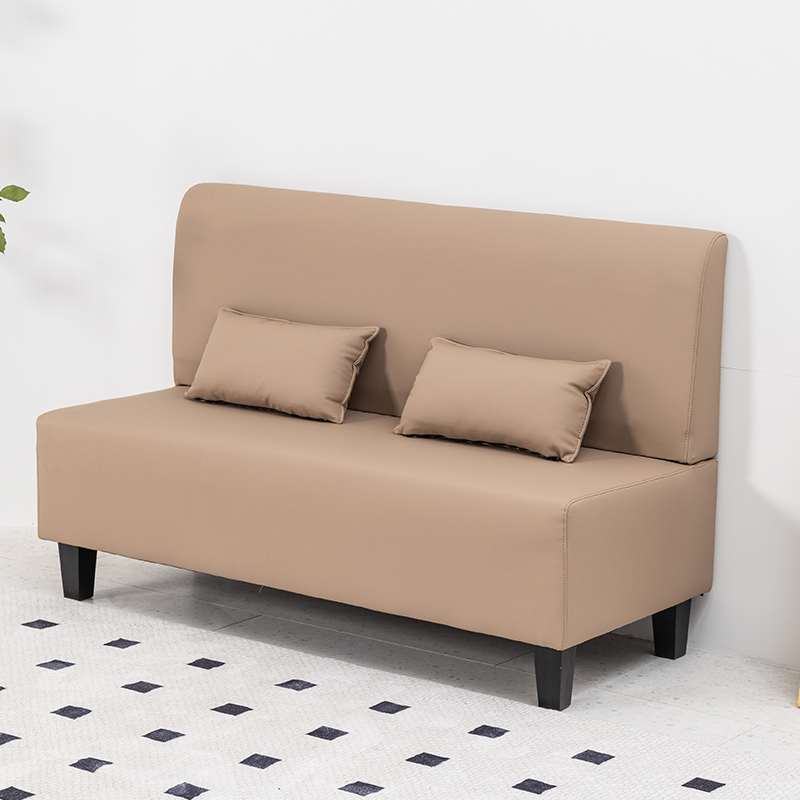 Contemporary Modern Solid Color Stain Resistant Loveseat in Gray/White/Cerulean for 2 People with 2 Pillows - image 5