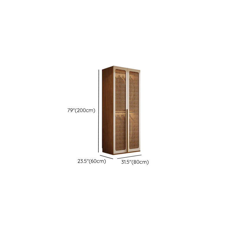 Cocoa Minimalist Manufactured Wood Wardrobe Closet with Soft Close Drawer, Soft Close Door, Interior Shelves, and Clothing Rod - image 13