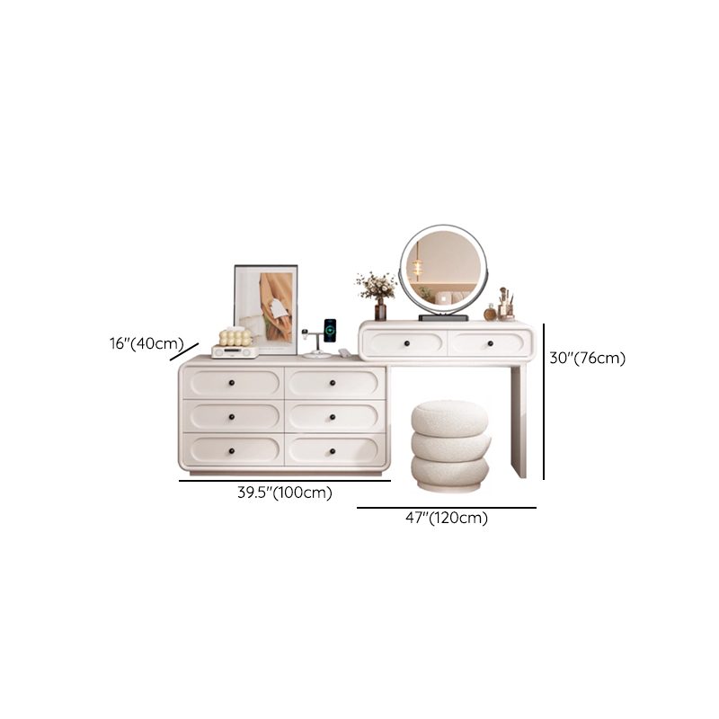 White Large/Standard Scalable Timber Vanity Set with 5 Drawers/8 Drawers, Lighting & Mirror Lights Included/Not Included - image 8