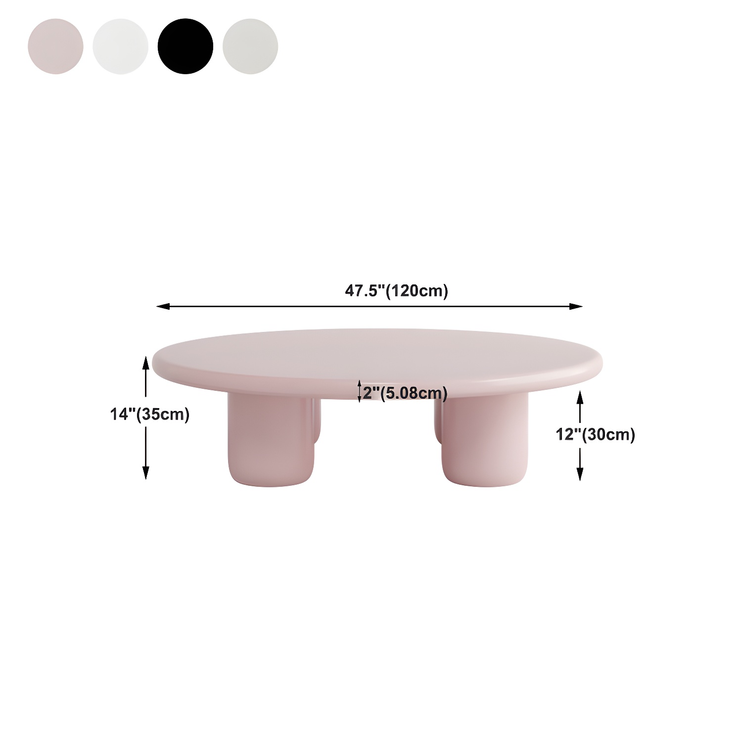 Scandinavian 4 Legs Coffee Table Round 1 Single Cocktail Table - image 15