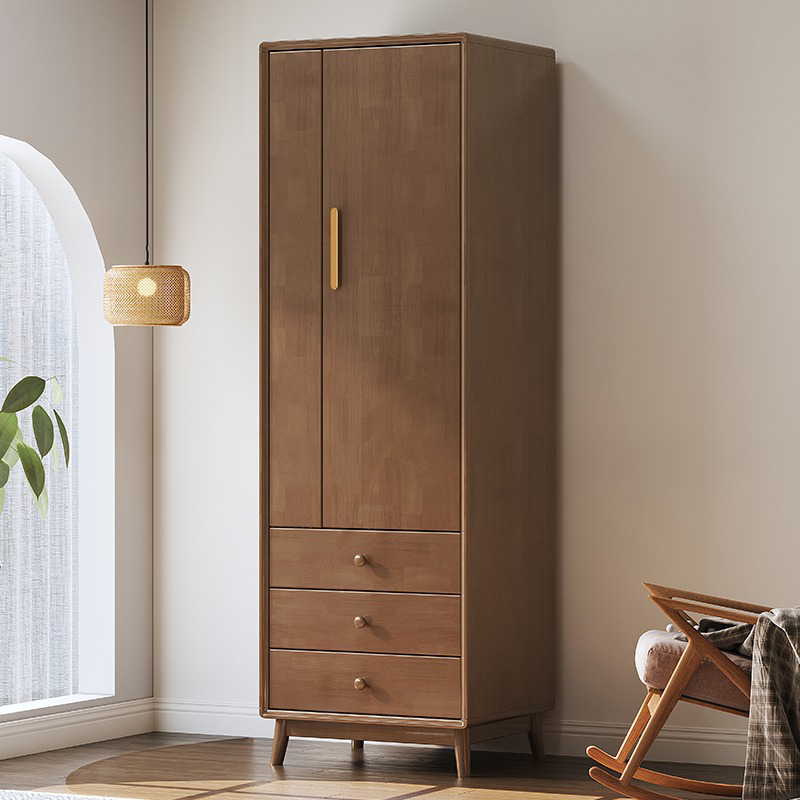 Simplistic Wooden Almirah with Interior Shelves&Clothing Rack&Soft Close Drawer&Soft Close Door - image 3