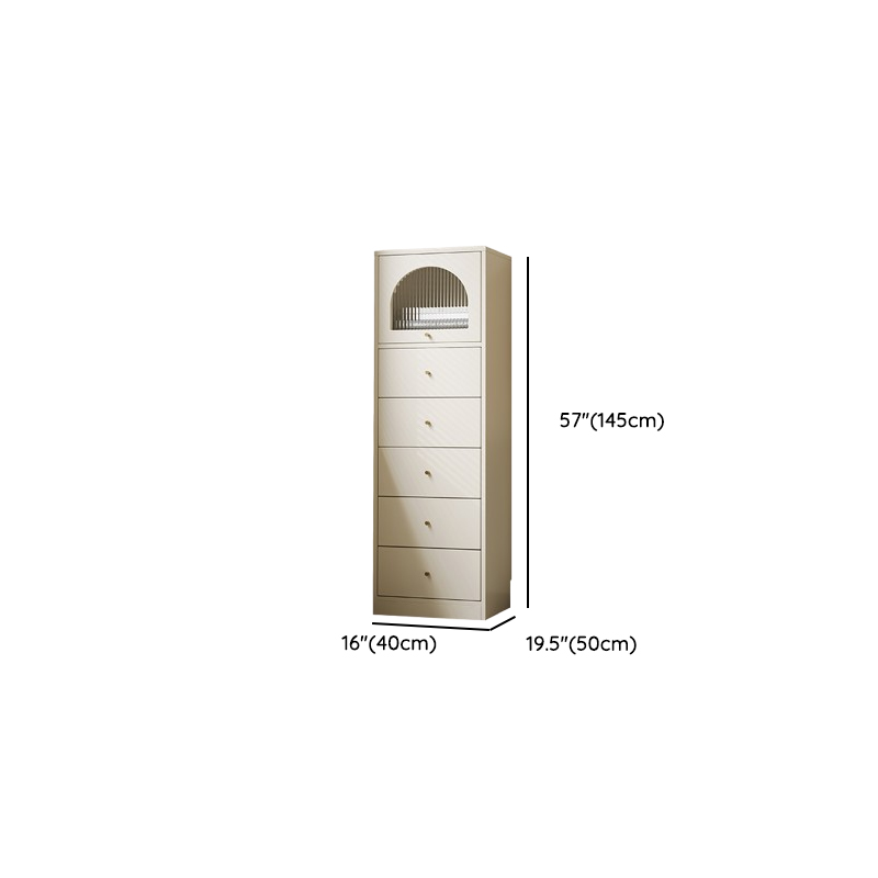 Chalk Trendy Composite Wood Semainier with Shelves, Hutch, and 6/5/4 Drawers in Vertical Orientation - image 29