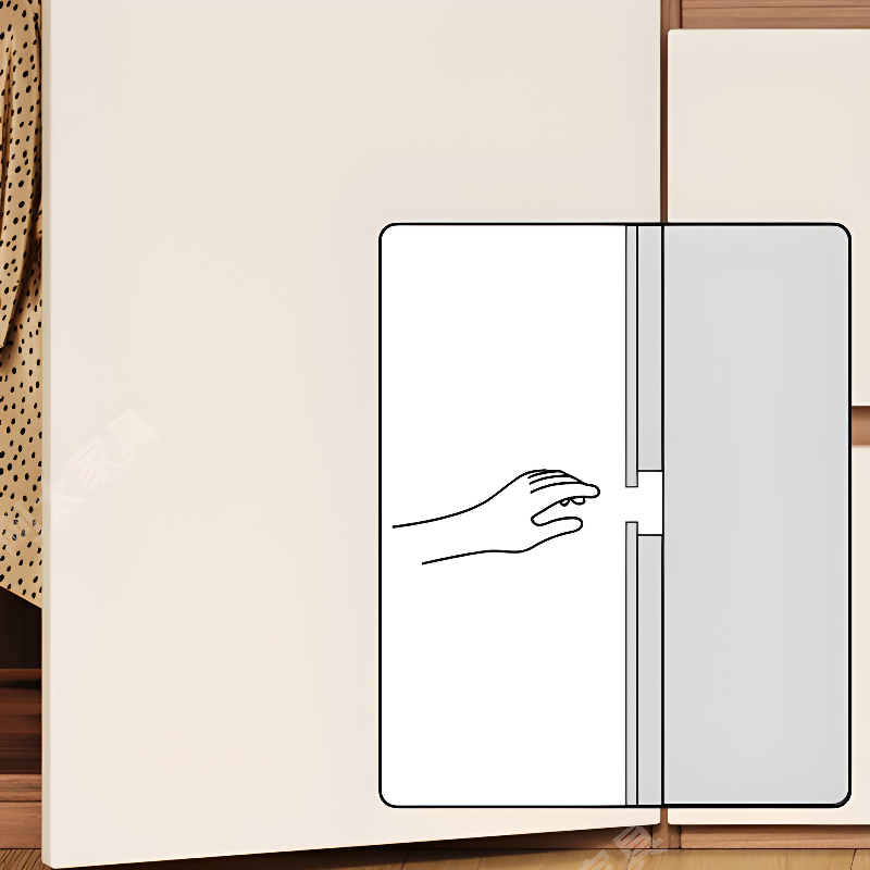 White Minimalist Manufactured Wood Wardrobe Closet with 3-Drawer, Soft Close Door, Interior Shelves, and Clothing Rod - image 4