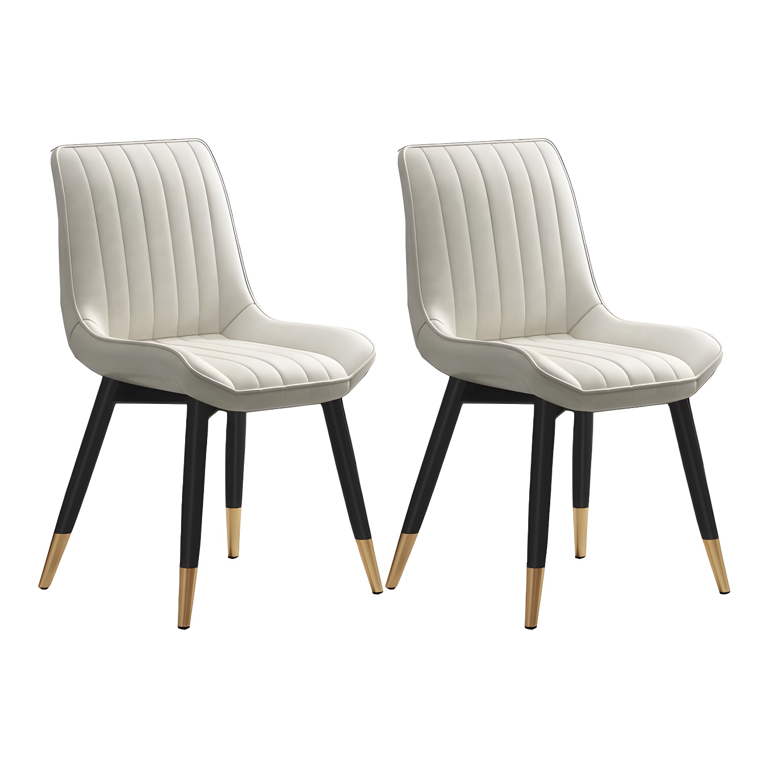 Glam Faux Leather Dining Chair Parsons Chair in Matte Finish for Home - image 5