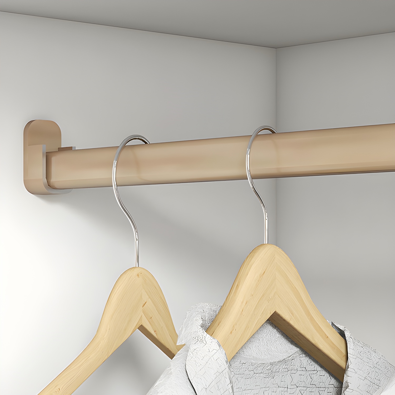 White Fashionable Solid Wood Armoires & Wardrobes Natural Wood - image 4