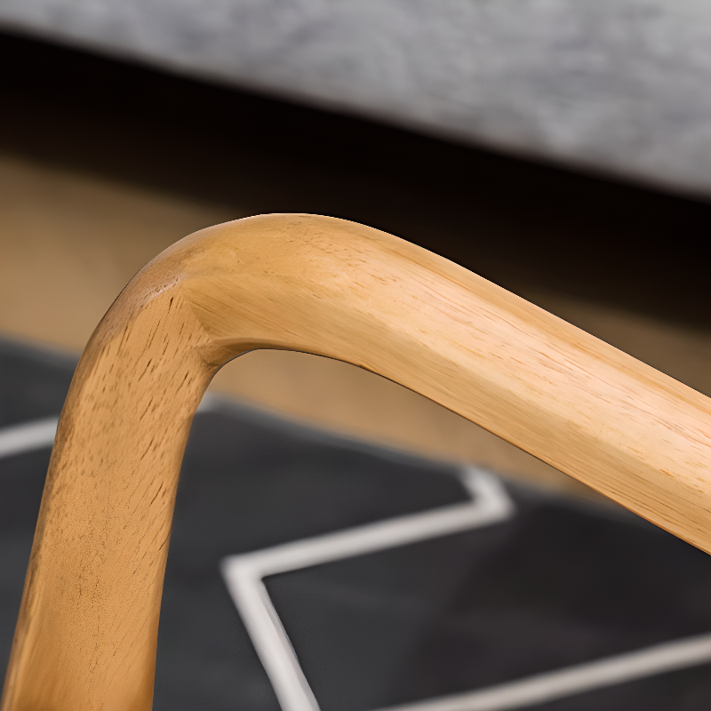 Modern Simple Style Wood Rocking Chair Couch with Cushioned Upholstery & Track Arm - image 11