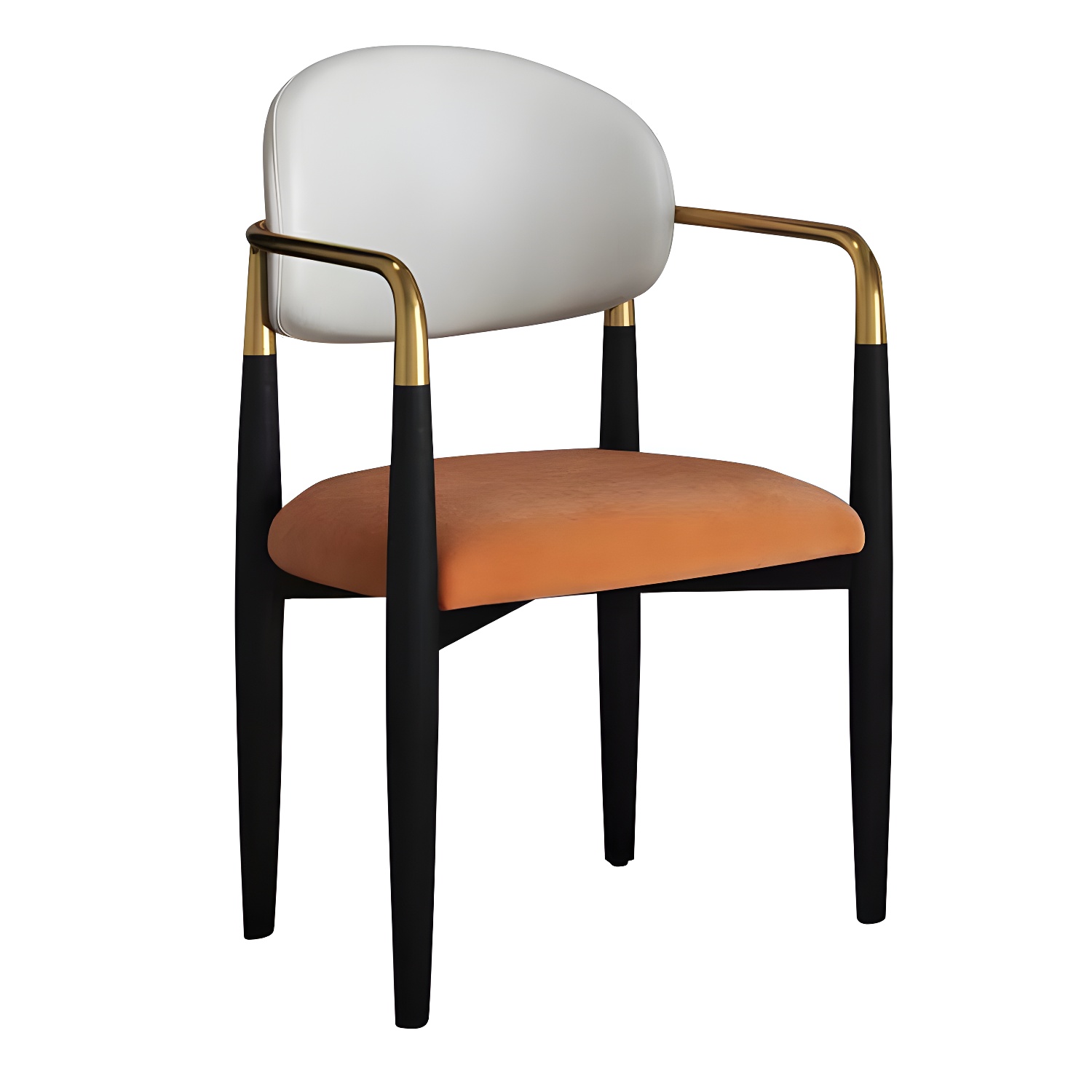 Upholstered Dining Chair Glam Style Open Back Dining Armchair for Indoor - image 13