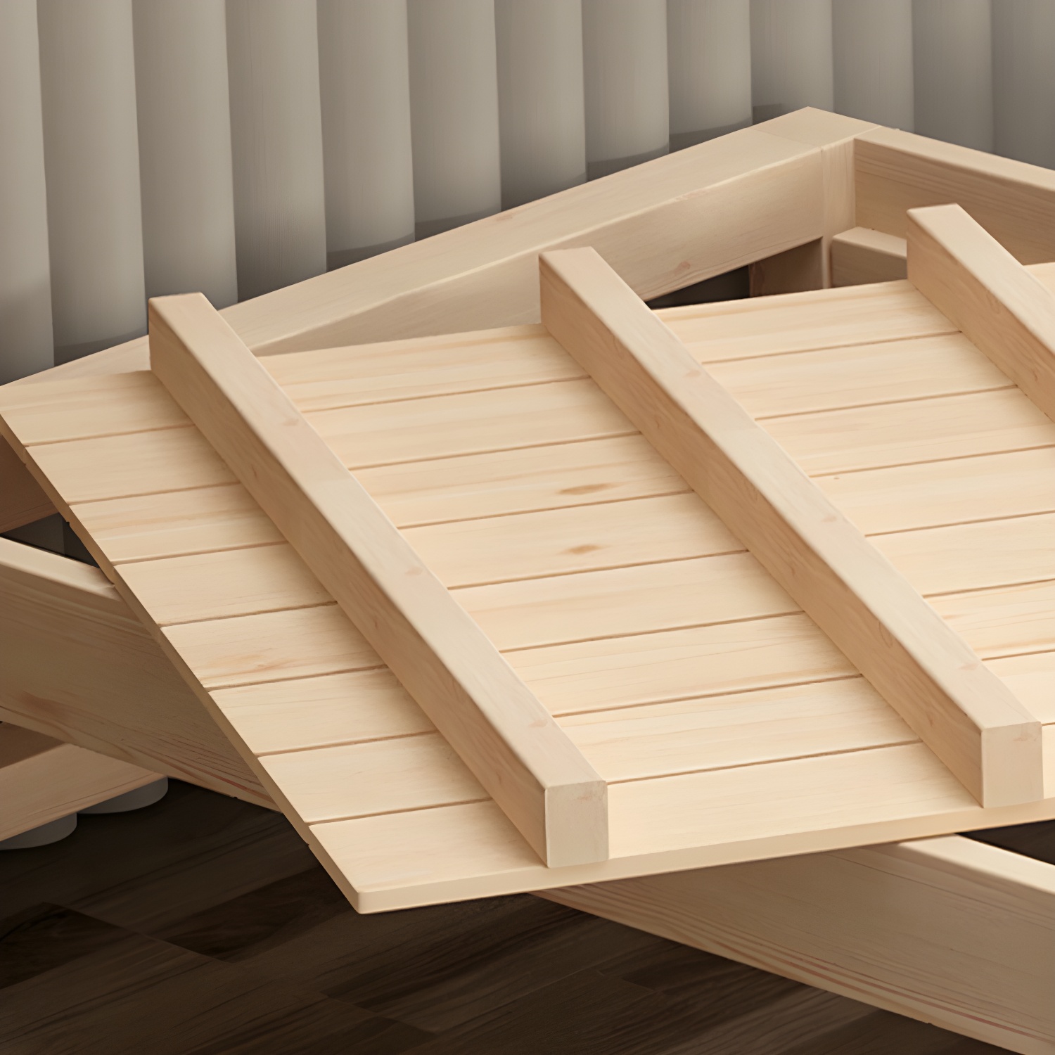 Solid Wood Modern Platform Bed Natural without Headboard and Storage Space - image 7