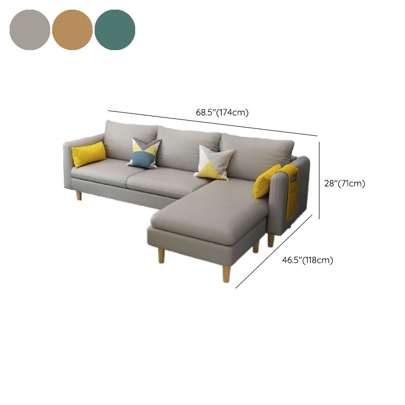 Modern Simple Style L-Shape Natural Wood Reversible Corner Sectional for Living Space - image 26