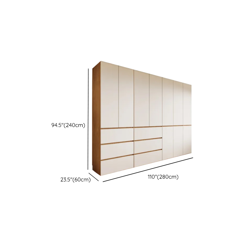 White Minimalist Laminate Wardrobe Closet with 3-Drawer/6-Drawer, Soft Close Door, Interior Shelves, and Clothing Rod - image 24