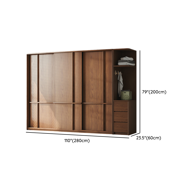 Stylish Coffee Modern Lumber Standalone Armoire Cabinet with Soft Close Drawers and Doors, Interior Shelves - image 28
