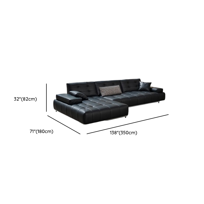 Straight/L-Shape Sofa Couch/Sofa Recliner with Tufted Back in Dark, Horizontal/Left Hand Facing, Decorative-stitched - image 20