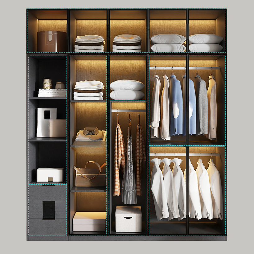 Ink Casual Lumber Wardrobe with Soft Close Door, Interior Shelves, and Hanging Rod - image 3