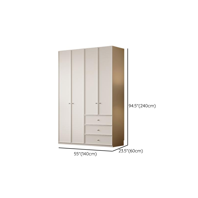 Chalk Modern Wooden Standalone Almirah with 3-Drawer/6-Drawer, Interior Shelves, and Hanging Rod - image 12