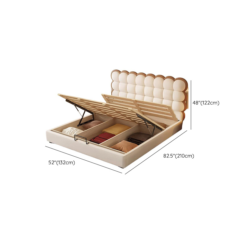 Solid Color Storage Included Panel Bed with Stitch-tufted Panel Headboard and Sponge Upholstery - image 10