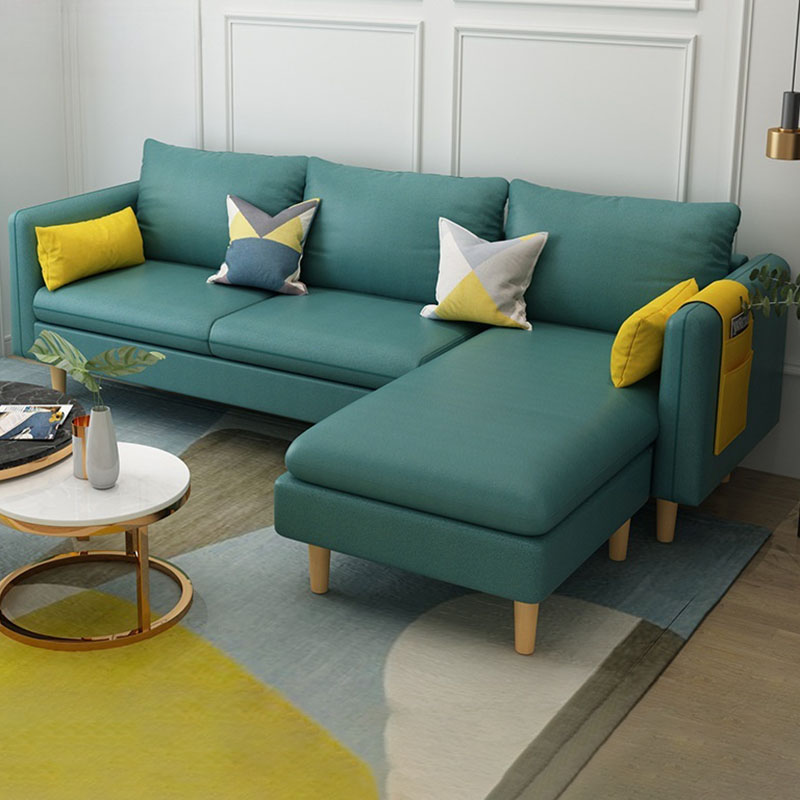Modern Simple Style L-Shape Natural Wood Reversible Corner Sectional for Living Space