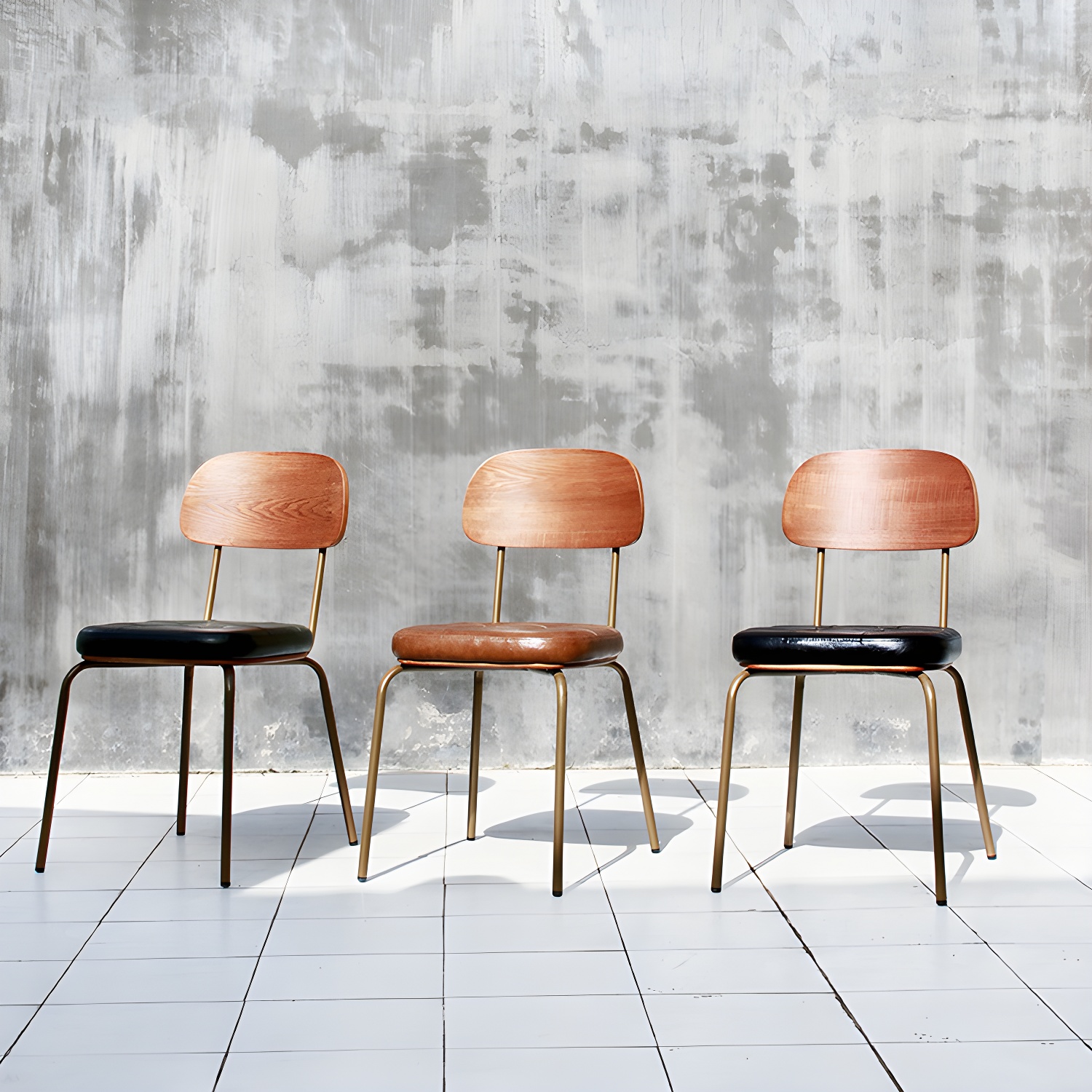 Industrial Style Leather Dining Side Chair Dining Room Open Back Side Chair Set - image 22