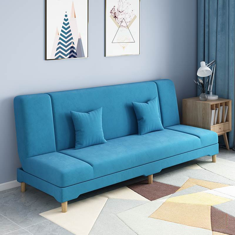 Contemporary Modern Grey/Azure/Emerald Green Sleeper, Solid Color, 3-Seater with 2 Pillows - image 6