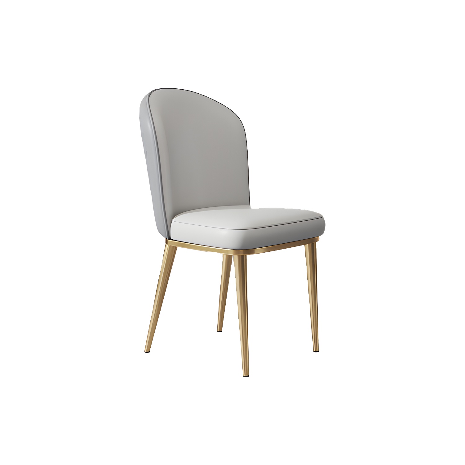 Glam Style Side Chair Leather Gold Frame Dining Chair for Home - image 3
