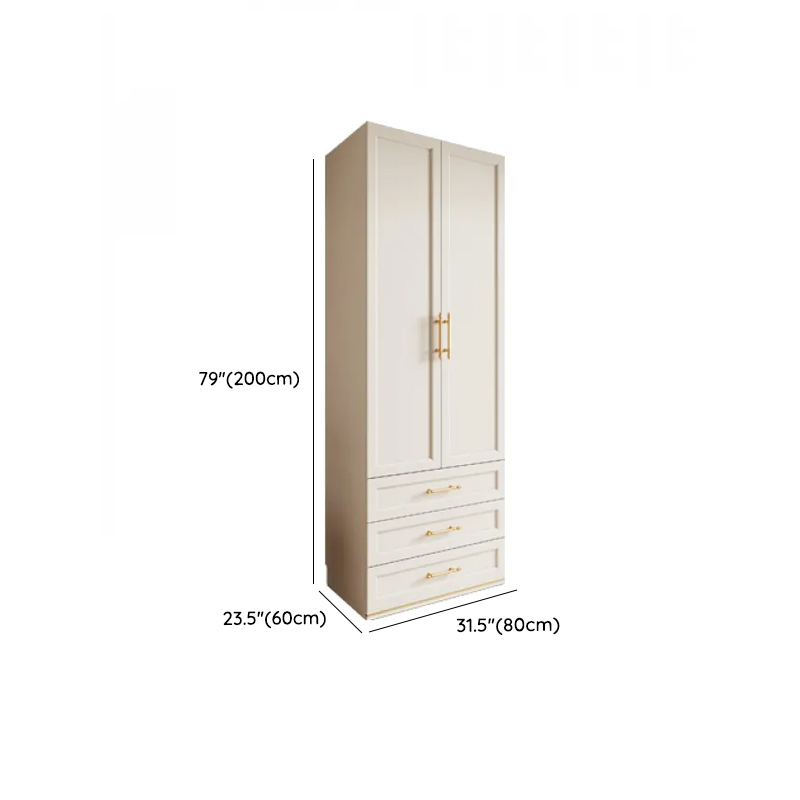 White Minimalist Natural Wood Wardrobe Closet with Soft Close Drawer, Soft Close Door, Interior Shelves, and Clothing Rod - image 17
