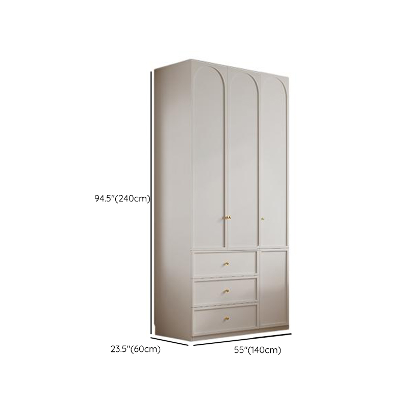 Minimalist Manufactured Wood Independent Almirah with 3-Drawer, Interior Shelves, and Clothing Rod - image 18