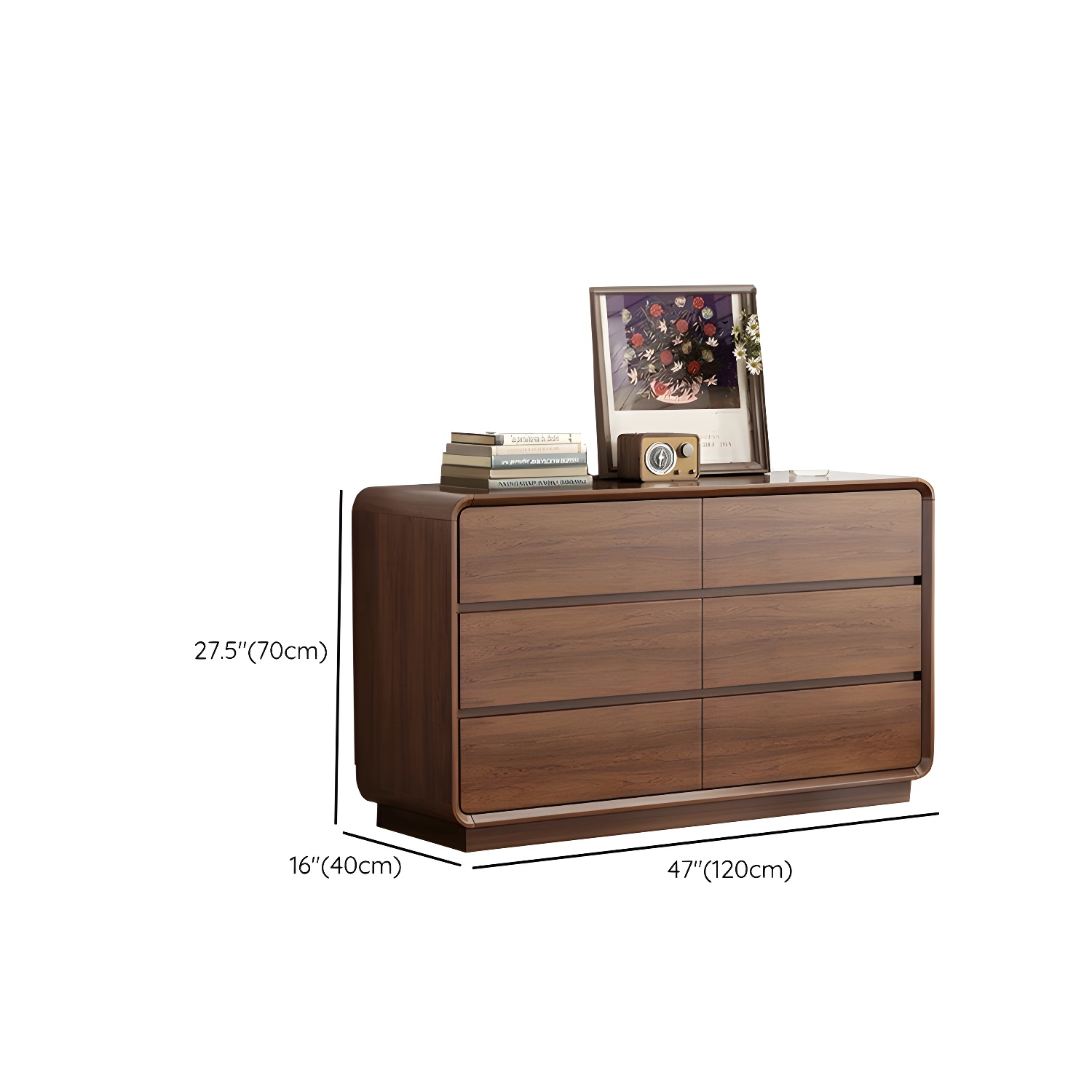 Drawers Included Rubber Wood Chest Brown Wood Grain Design for Home - image 19