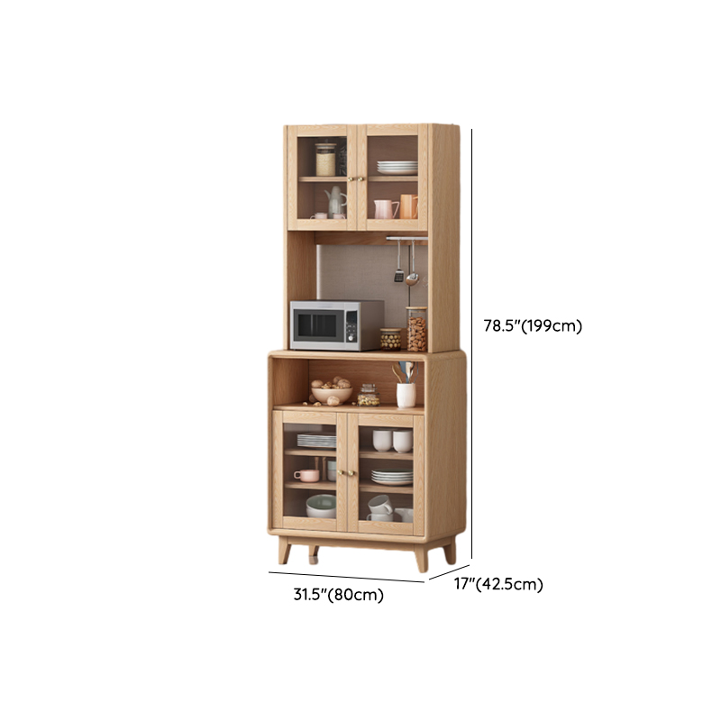 Unfinished Color Microwave Shelf Cabinet with Stemware Stand, Self-supporting in Culinary Space, Flooring Design, Kitchen Appliance Organizer, and Worktop Countertop - image 14