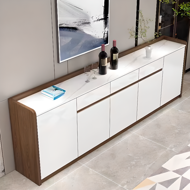 Minimalist Sintered Stone Buffet Table with 3 Drawers/Single Drawer, Closet, Standard/Wide/Narrow Size, Changeable Shelf, and 5 Doors/4 Doors/3 Doors - image 4