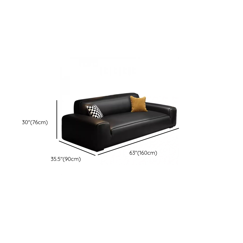 Modern Solid Color Water Resistant Sofa in Midnight Black with 6-seater Capacity and 2 Pillows - image 9